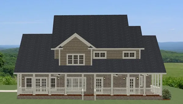 Rear Elevation for House Plan #720882
