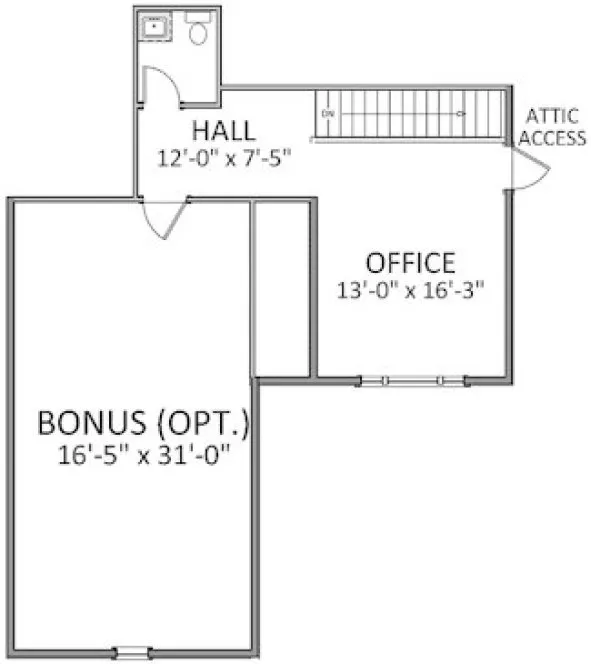 Second Floor Plan for House Plan #721732