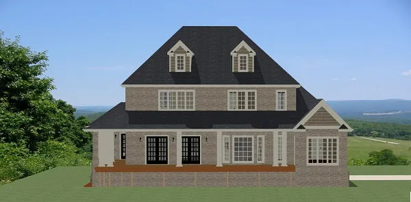 Rear Elevation for House Plan #725063