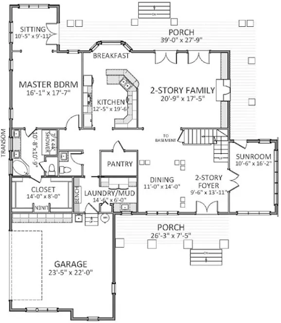 Main Floor Plan for House Plan #725063
