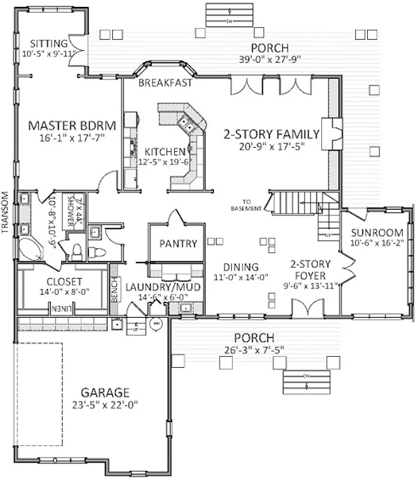 Main Floor Plan for House Plan #725063