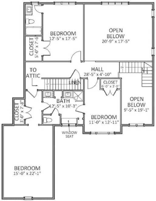 Second Floor Plan for House Plan #725063