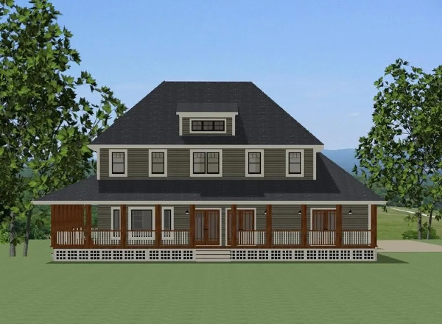 Rear Elevation for House Plan #720713