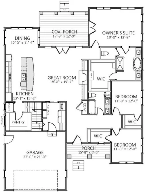 Main Floor Plan for House Plan #723702