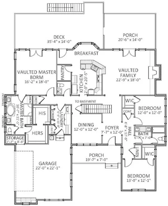 Main Floor Plan for House Plan #727532