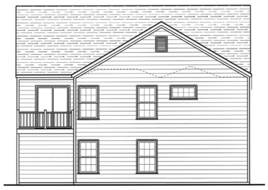 Rear Elevation for House Plan #125631