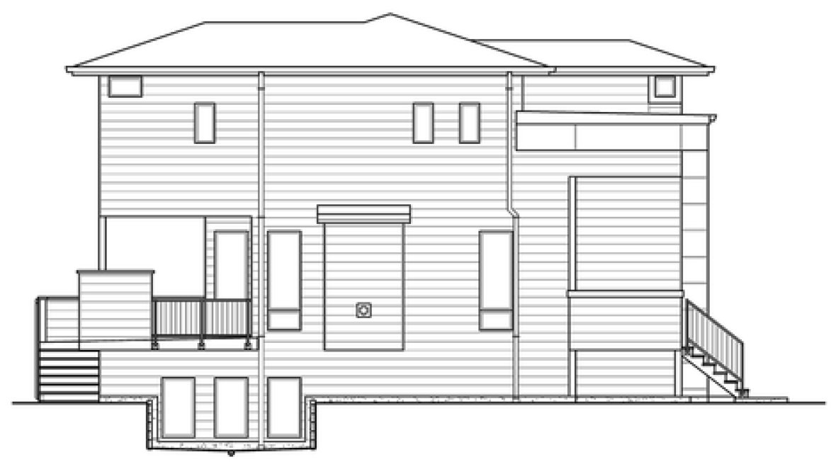 Left Elevation for House Plan #331682
