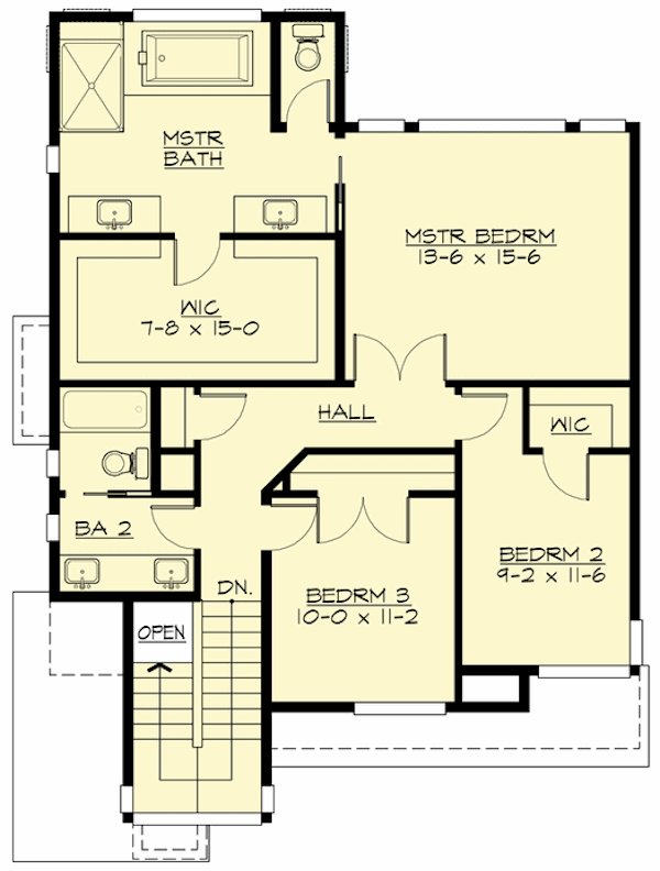 Second Floor Plan for House Plan #331682