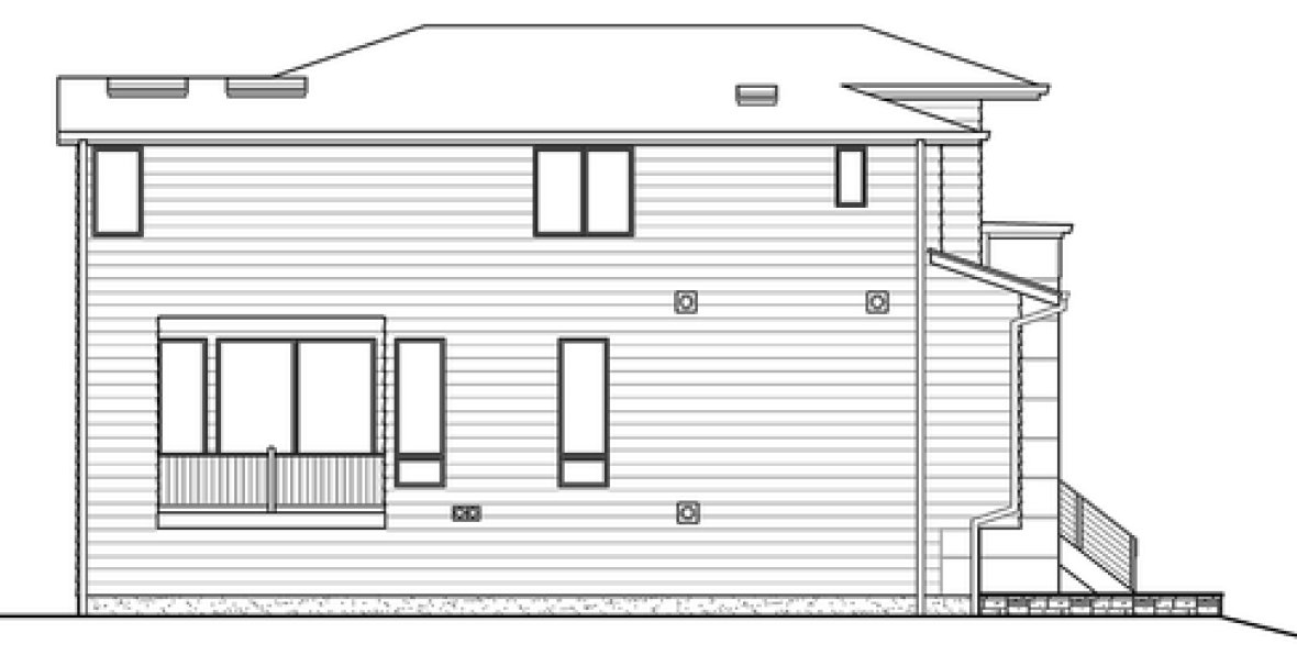 Left Elevation for House Plan #337782