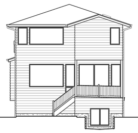 Rear Elevation for House Plan #337782