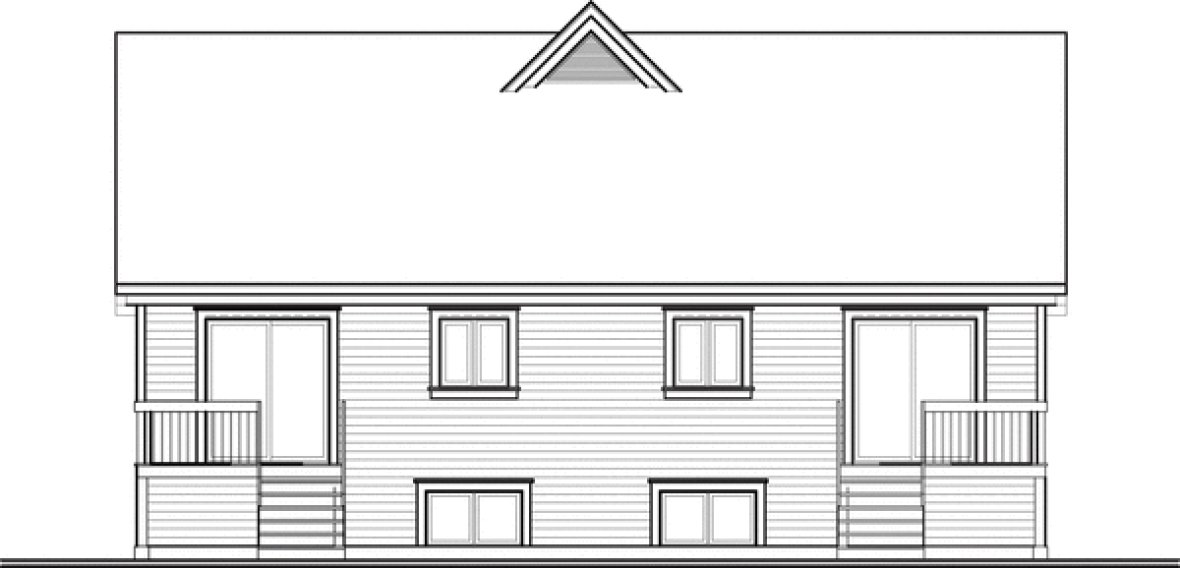 Rear Elevation for House Plan #148703