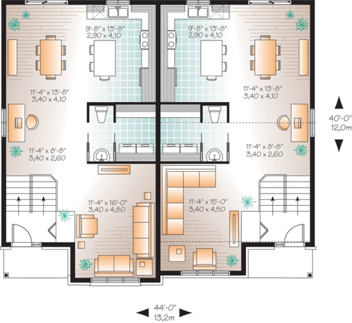 Main Floor Plan for House Plan #148703