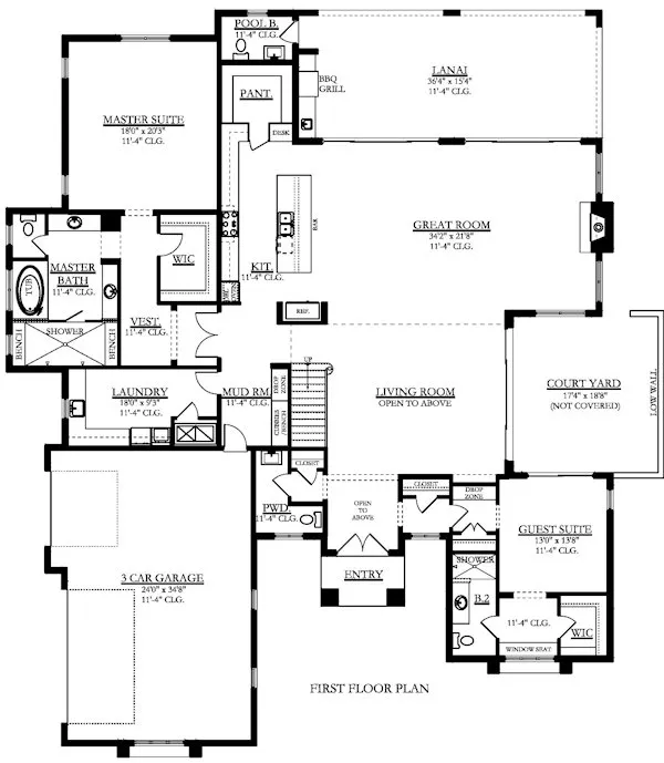 Main Floor Plan for House Plan #828015