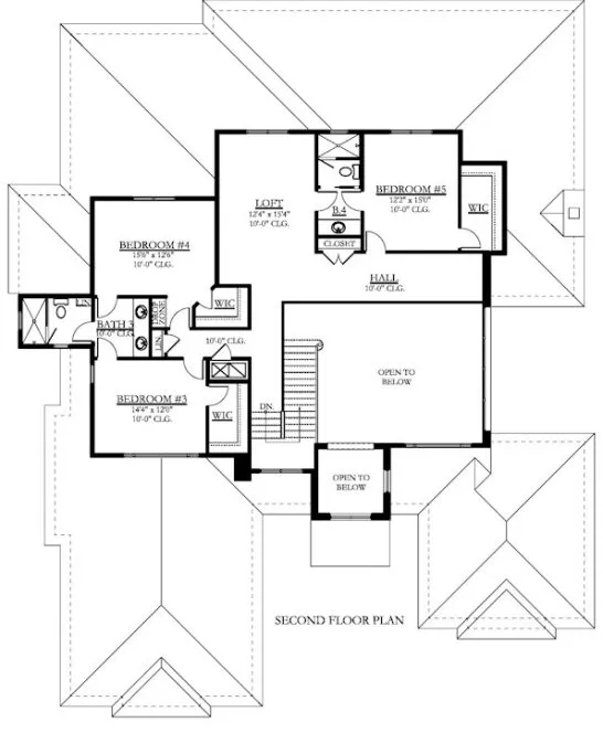 Second Floor Plan for House Plan #828015