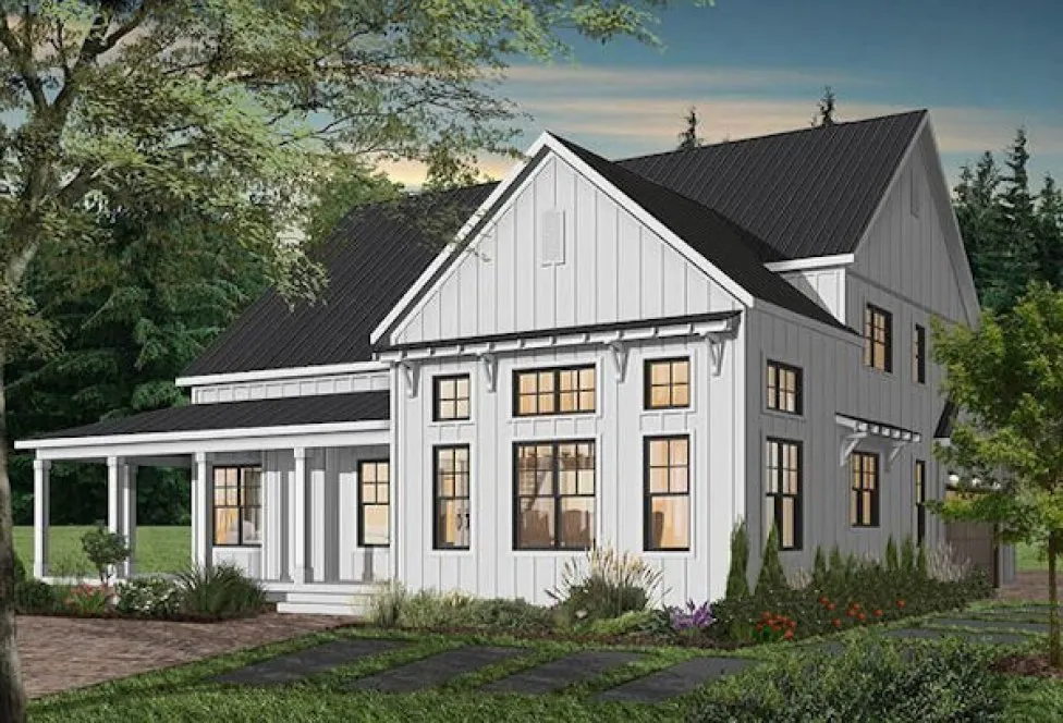 Rear Elevation for House Plan #144533