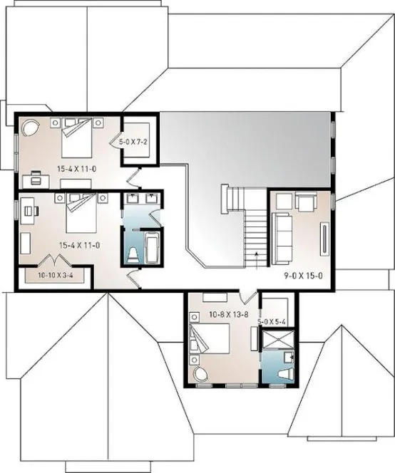 Second Floor Plan for House Plan #144533