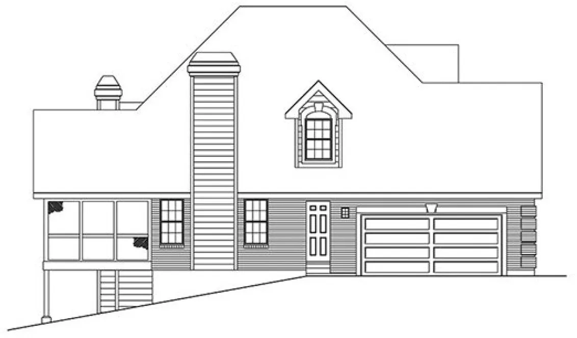 Left Elevation for House Plan #637952