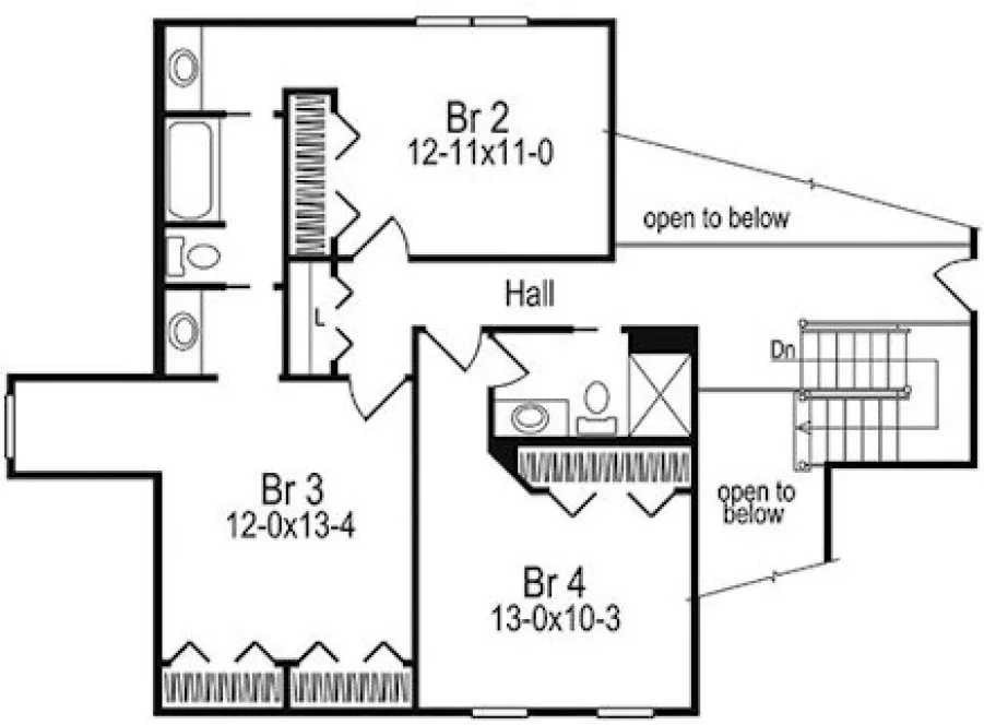Second Floor Plan for House Plan #637952