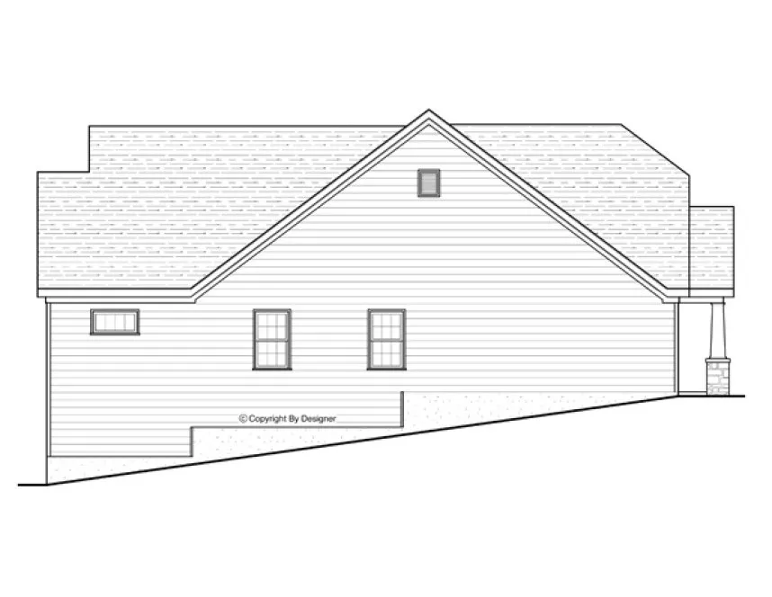 Left Elevation for House Plan #124151