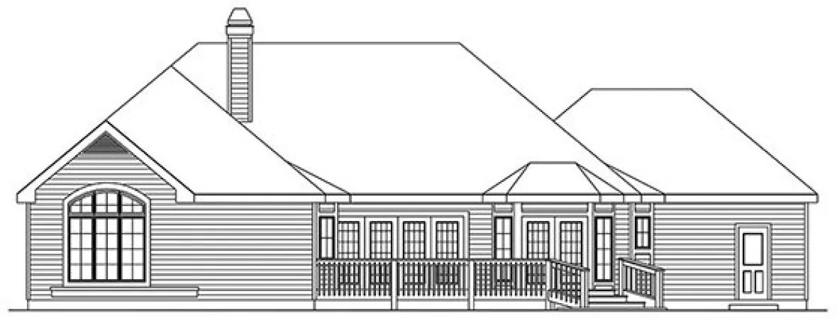 Rear Elevation for House Plan #632542