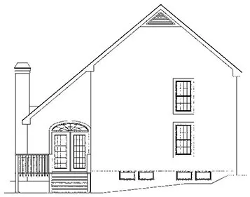 Rear Elevation for House Plan #635891