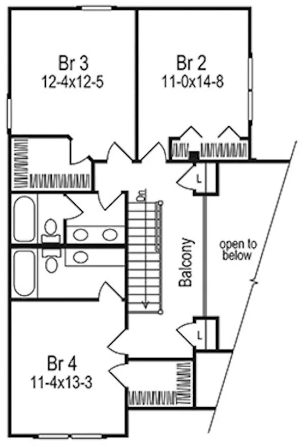 Second Floor Plan for House Plan #635891