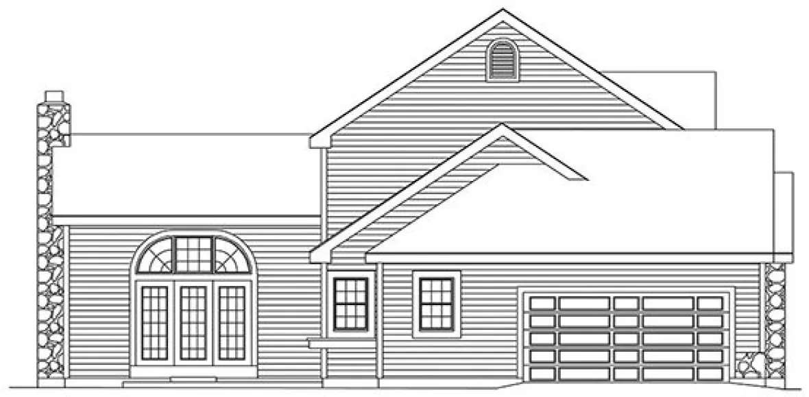 Left Elevation for House Plan #638282