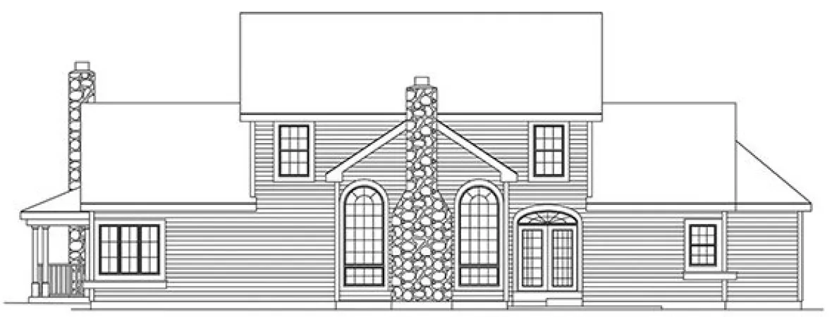 Rear Elevation for House Plan #638282