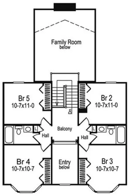 Second Floor Plan for House Plan #638282