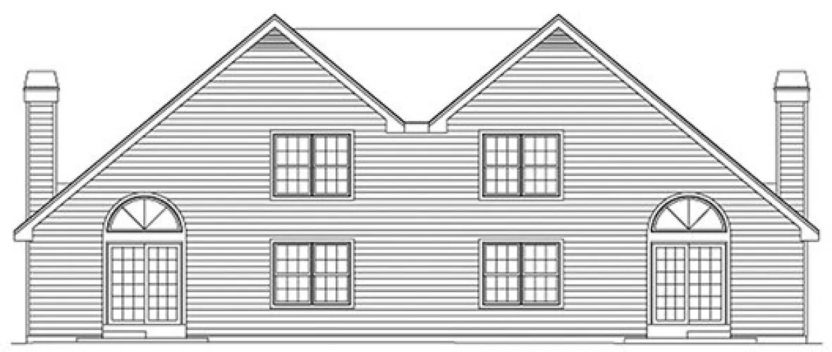 Rear Elevation for House Plan #636892