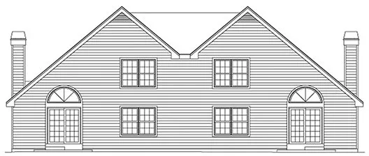 Rear Elevation for House Plan #636892