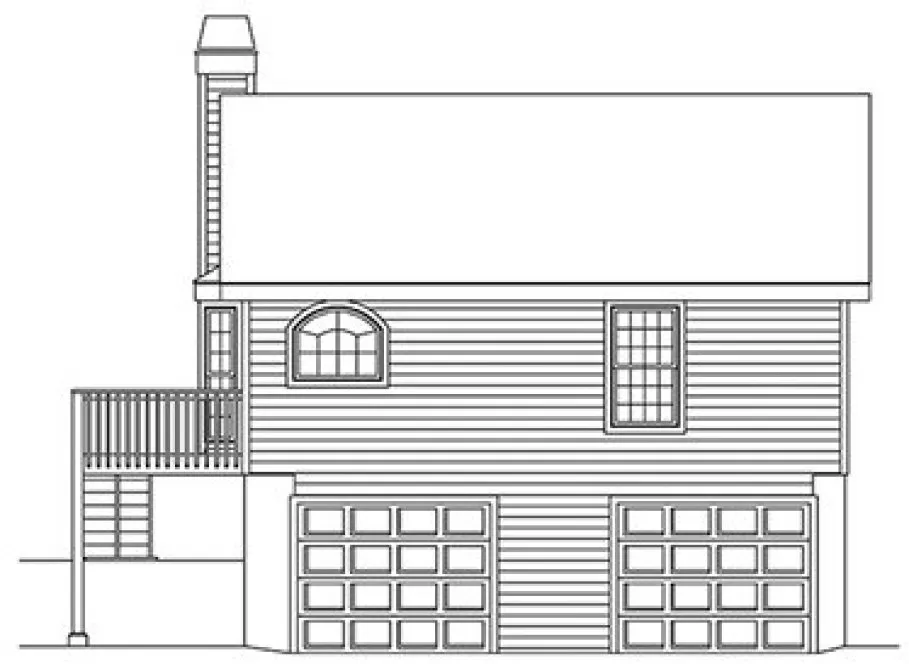 Rear Elevation for House Plan #630697