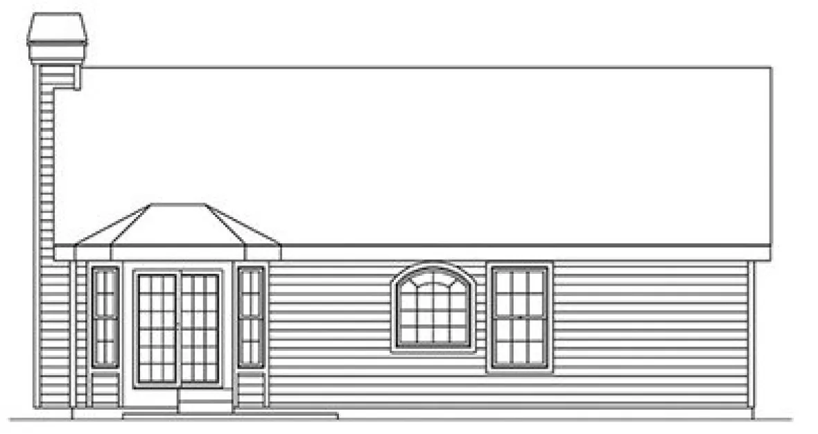 Rear Elevation for House Plan #630431