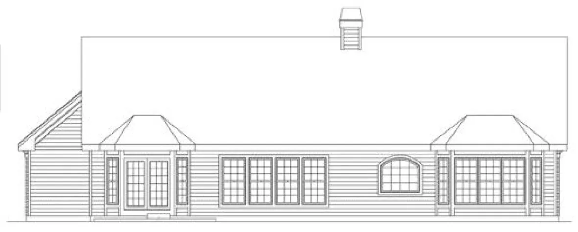 Rear Elevation for House Plan #633842