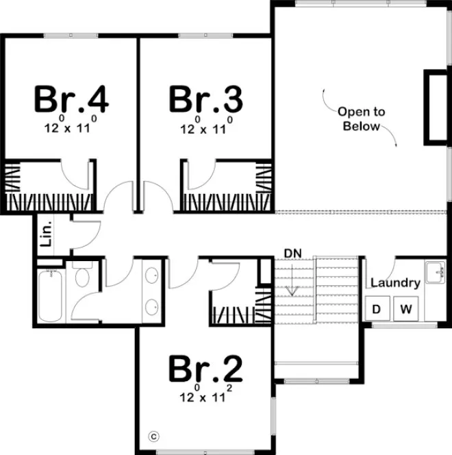 Second Floor Plan for House Plan #705942