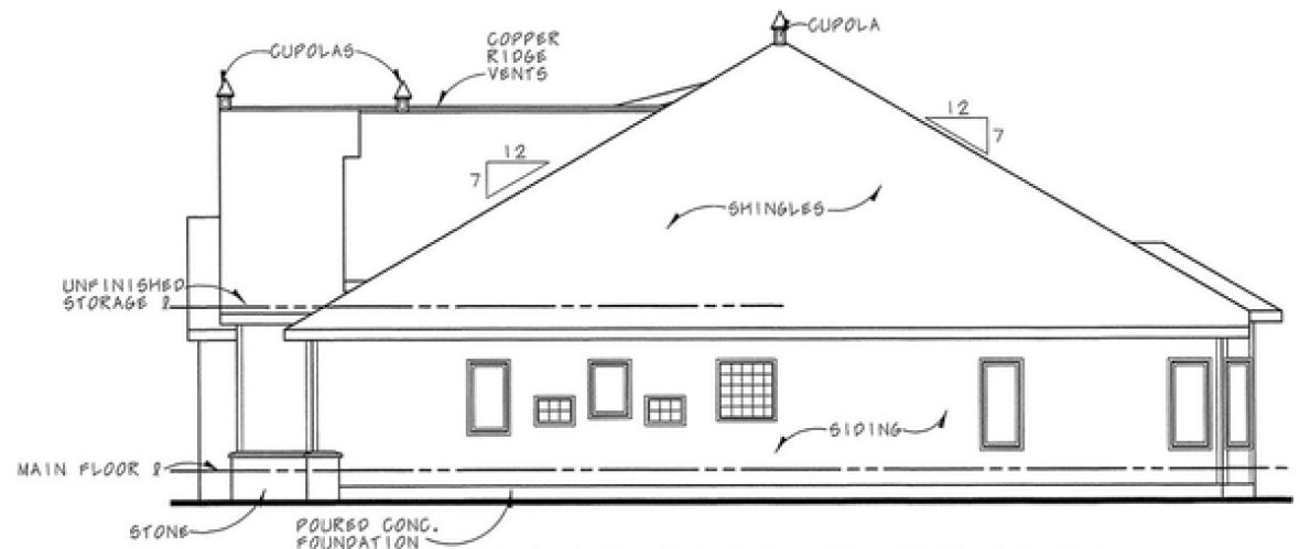 Right Elevation for House Plan #157202