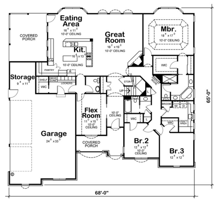 Main Floor Plan for House Plan #157202