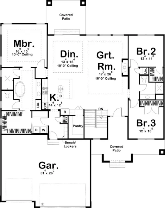 Main Floor Plan for House Plan #705012