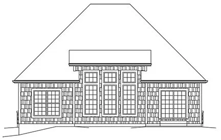 Rear Elevation for House Plan #635161