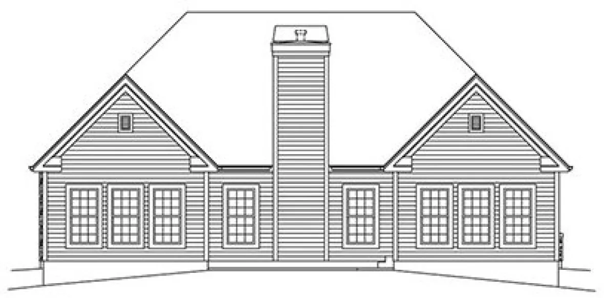 Rear Elevation for House Plan #630502