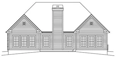 Rear Elevation for House Plan #630502
