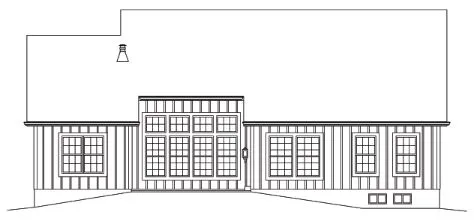Rear Elevation for House Plan #633891
