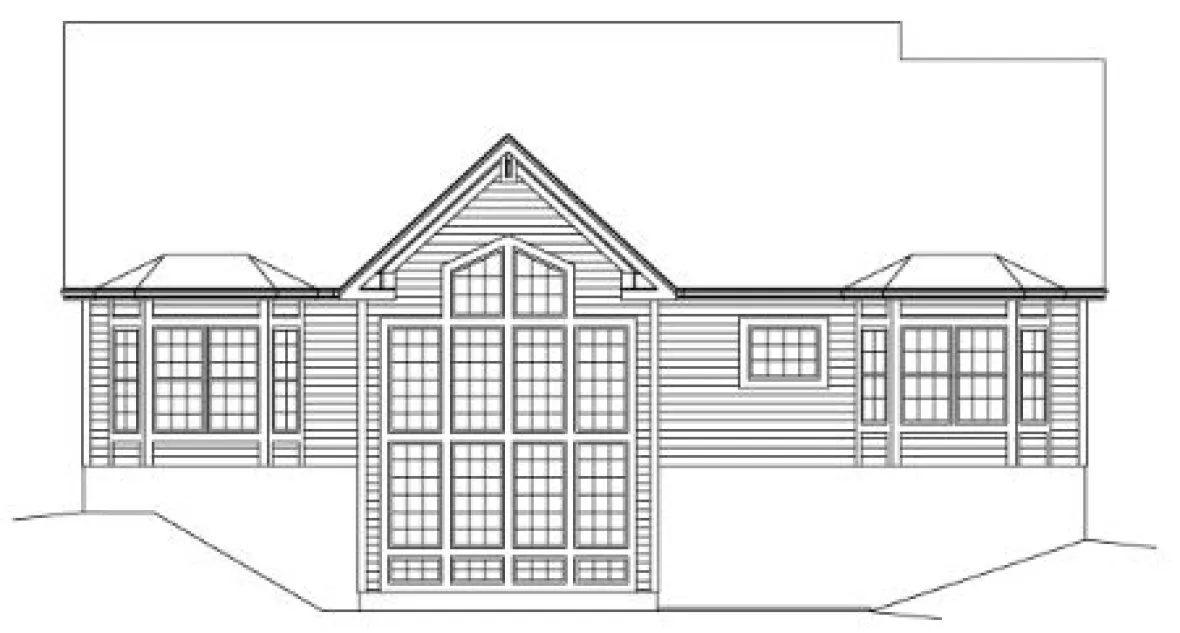 Rear Elevation for House Plan #630481