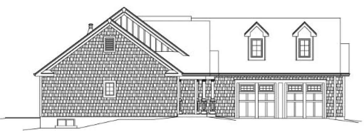 Left Elevation for House Plan #633892