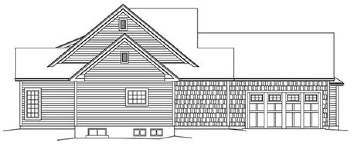 Left Elevation for House Plan #634722