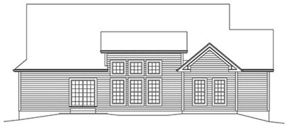 Rear Elevation for House Plan #634722