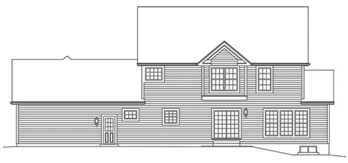 Rear Elevation for House Plan #639062
