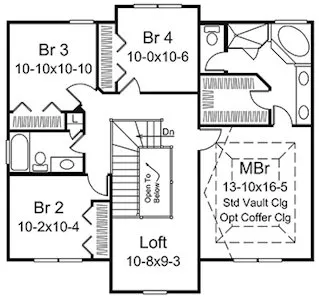 Second Floor Plan for House Plan #639062