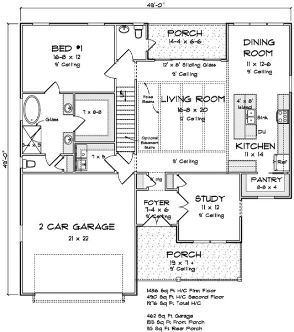 Main Floor Plan for House Plan #246791