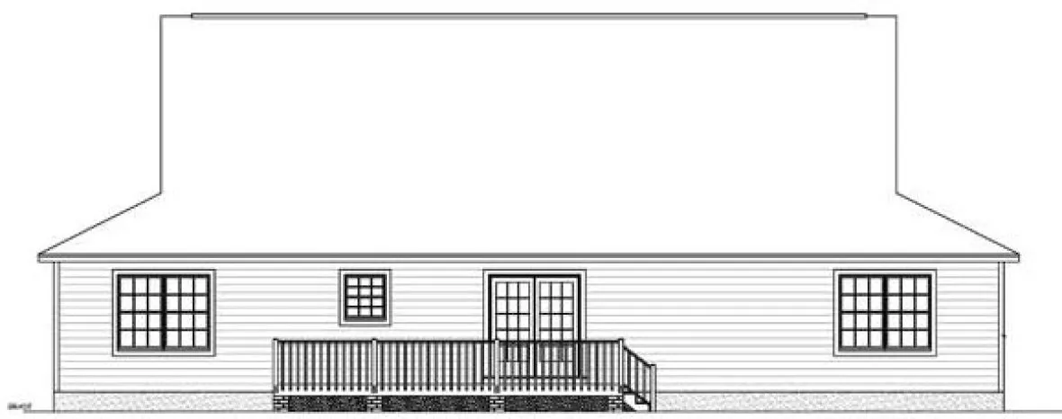 Rear Elevation for House Plan #744071